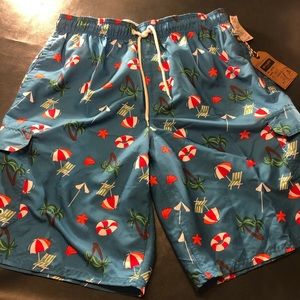 NWT Rugby University Men’s Aruba Blue Swim Trunks